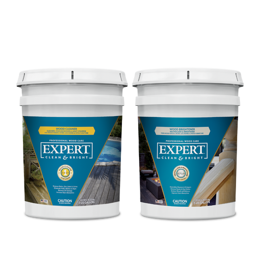 EXPERT Clean & Bright 5-Gal Wood Cleaner & 5-Gal Neutralizer & Brightener - Stain & Seal Experts Store