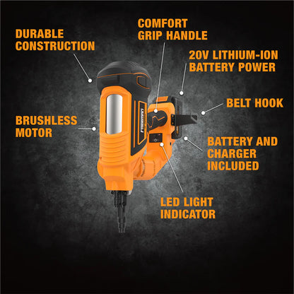 Freeman 20 Volt Cordless and Brushless 3" Single Pin Concrete Nailer Kit