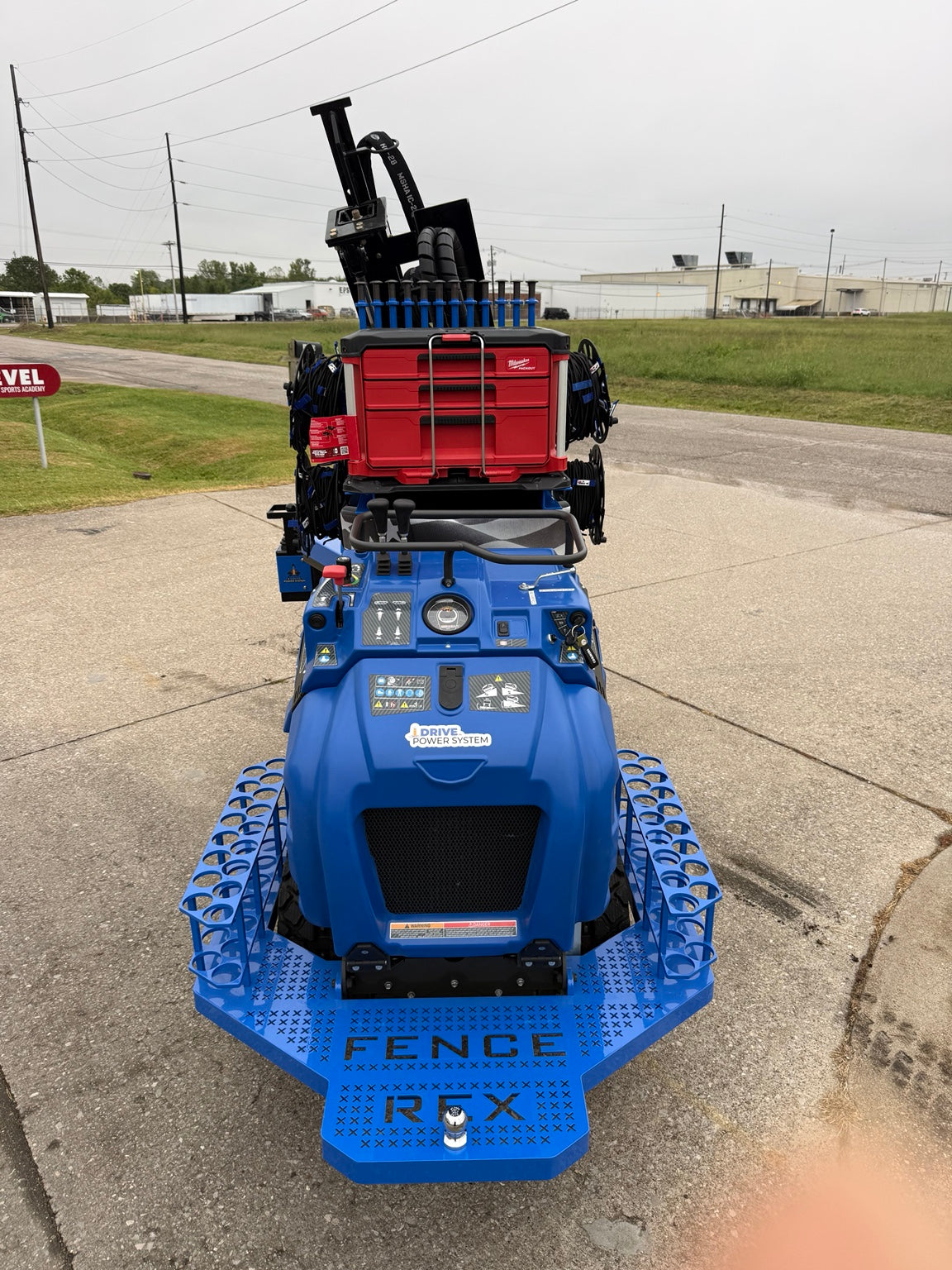 Fence Rex compact tracked post driver, front view